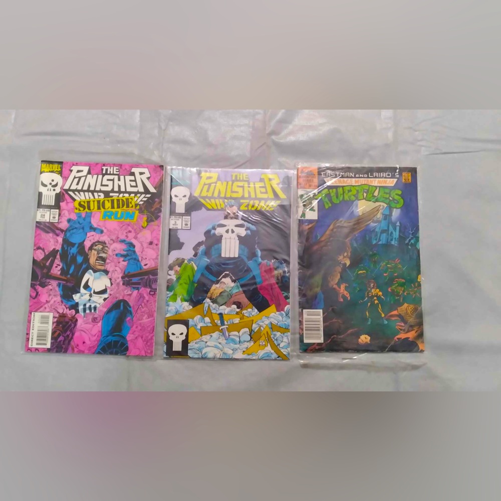 Vintage 90s Comics TMNT, The Punisher Lot Of Three.